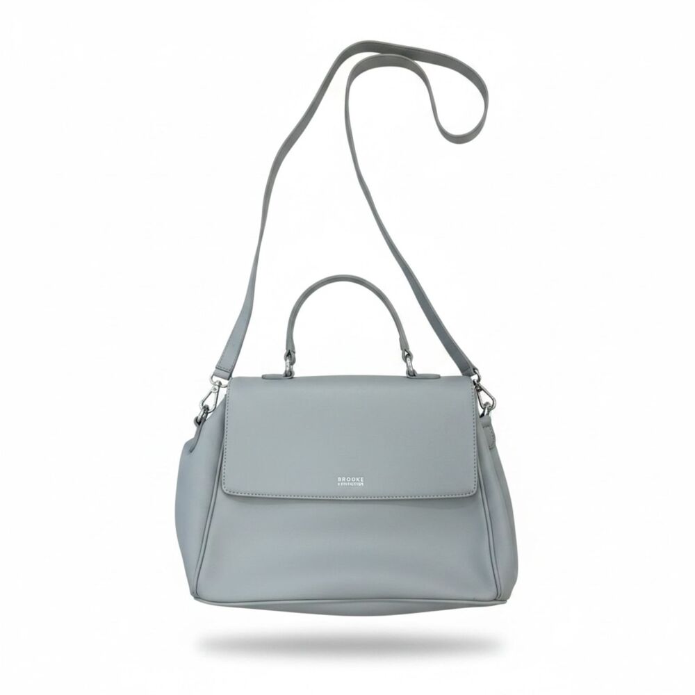 Brooks Brothers Leather Convertible Satchel Bag in Gray